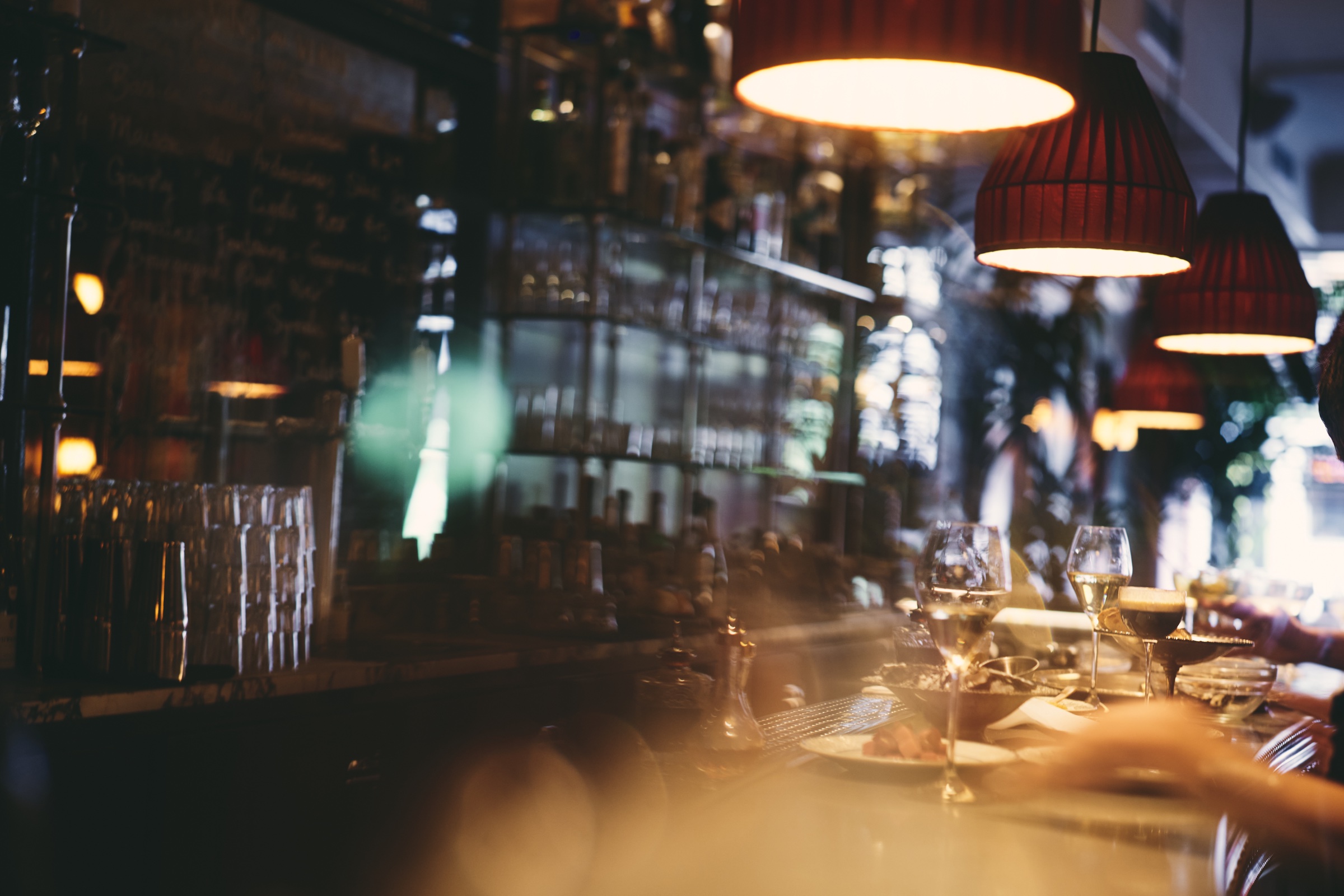 The bar at Le Splendide in motion